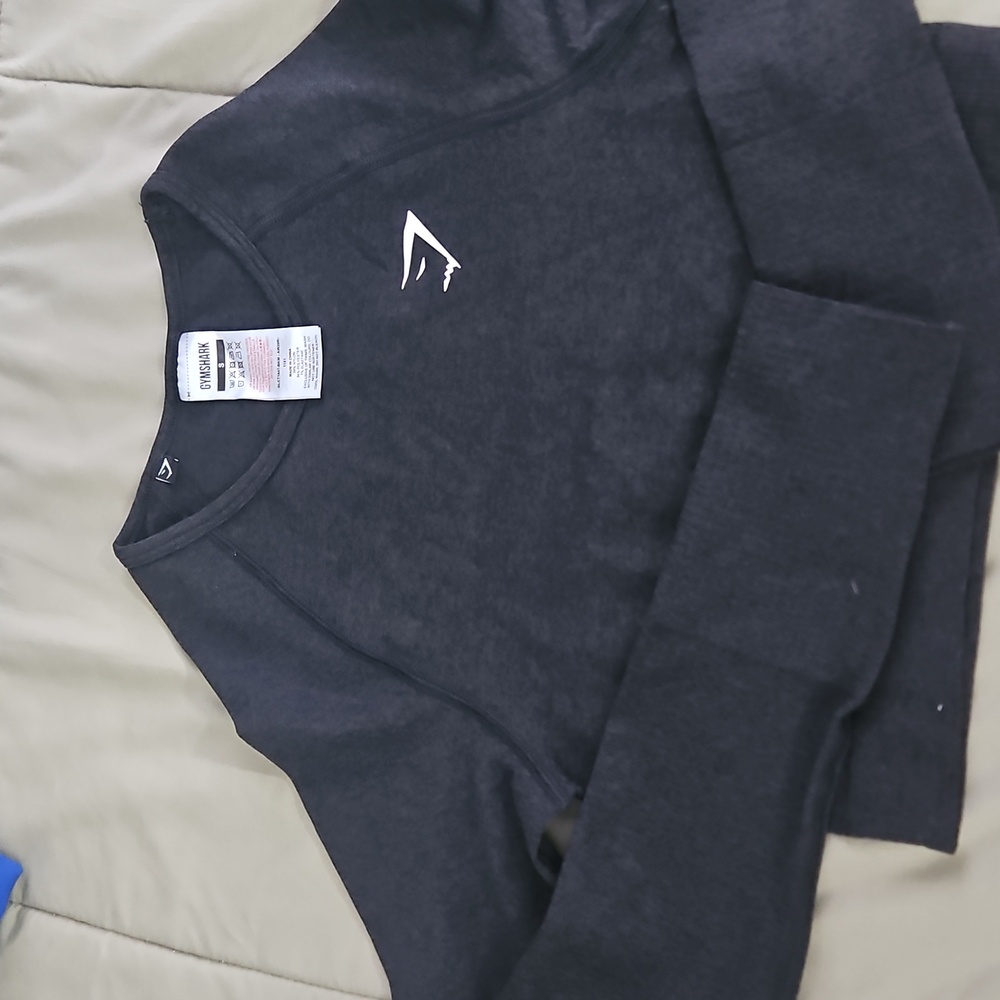 Gymshark Vital Seamless Cropped Long Sleeve - Black Size Small